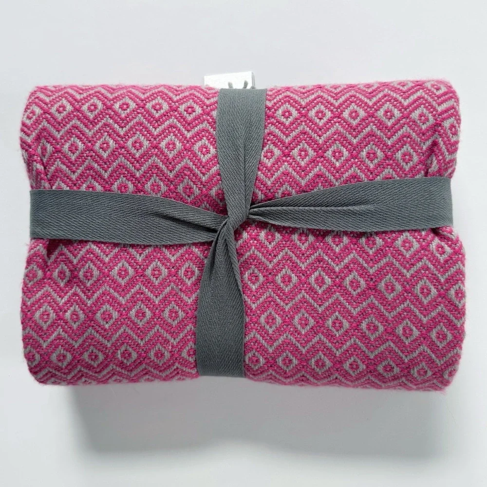 West Elm Diamond Jacquard Throw Blanket | NWT